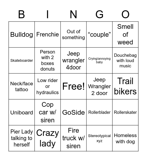 O'side Bingo 2 Bingo Card