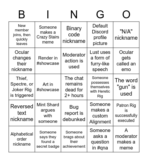 CS Bingo Card