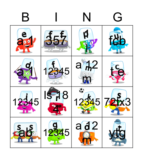 Alphablocks Phase 3 Bingo Card