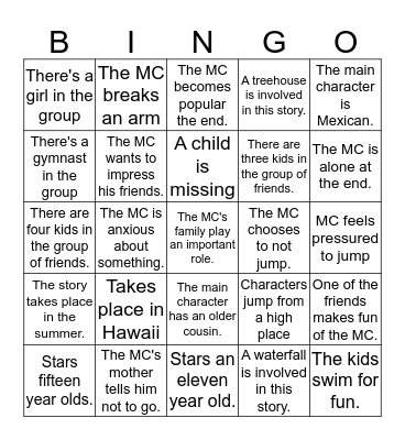 The Ravine/The Jumping Tree Bingo Card