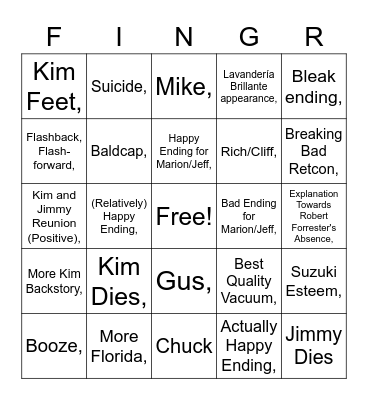 Kid Named Bingo Card