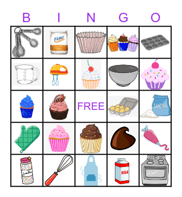 Cupcake Bingo Card