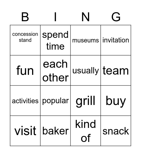 Derek‘s Bingo Card