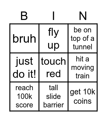 subway surfers find or get: Bingo Card