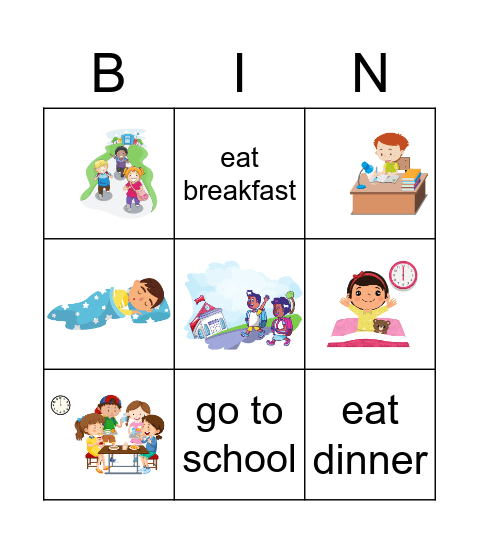 Daily Routine Bingo Card