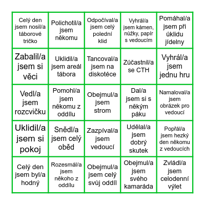 Sobeňák 2022 Bingo Card