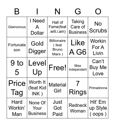 BINGO BILLS Bingo Card
