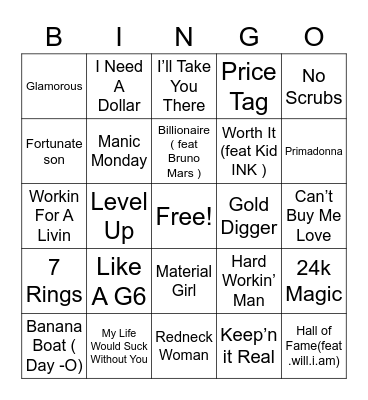 BINGO BILLS Bingo Card
