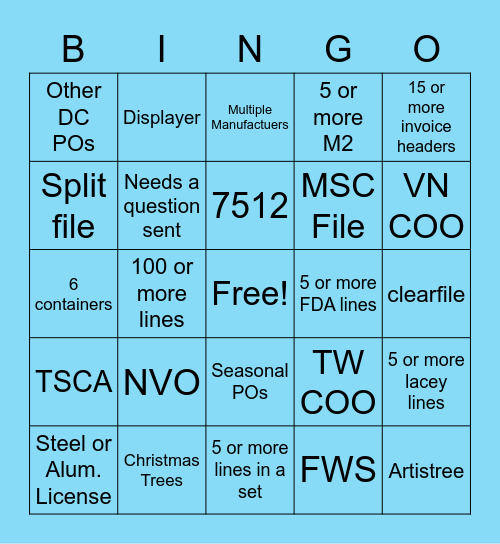 File Bingo Card