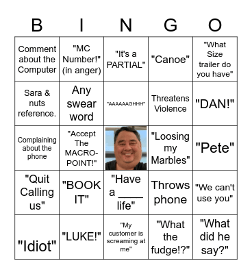 Dave Bingo Card