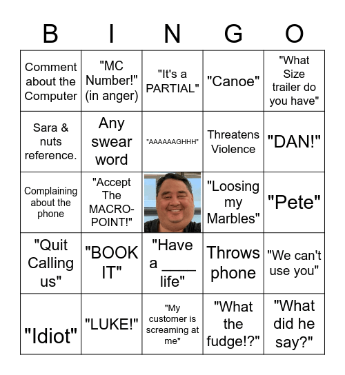 Dave Bingo Card