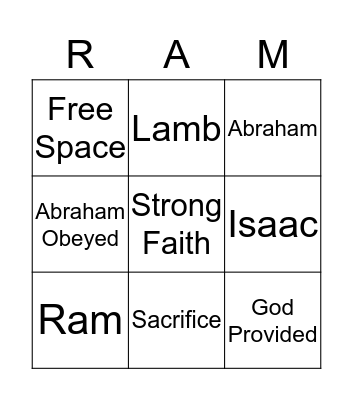 God Tested Abraham Bingo Card
