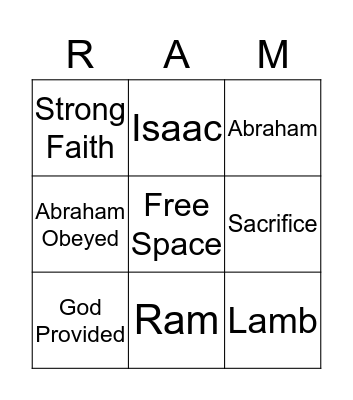 God Tested Abraham Bingo Card