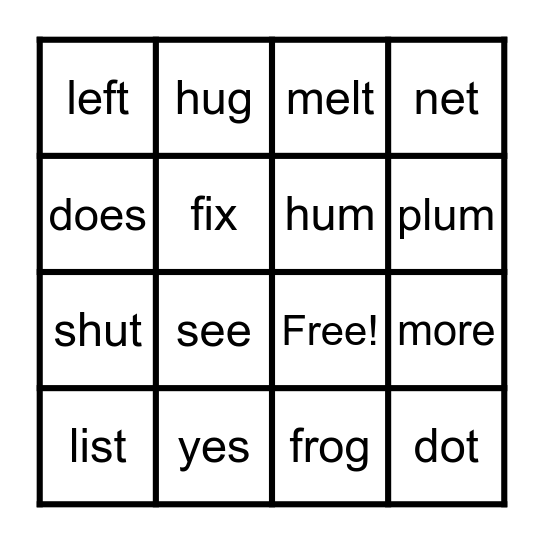 Mod 1 Week 2 Bingo Card