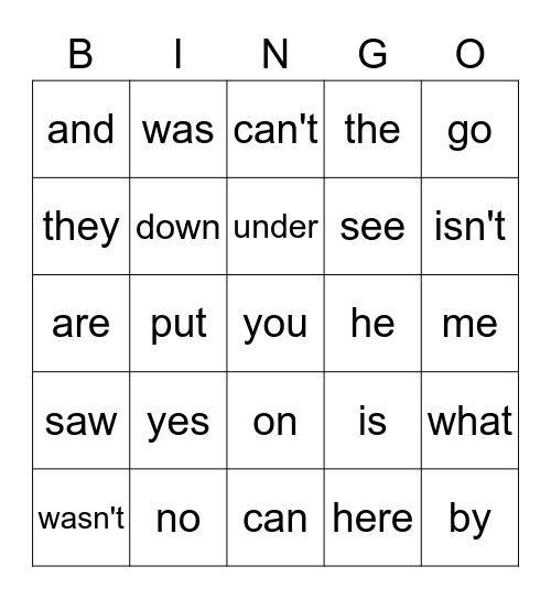 Beginning SIPPS 1-30 Bingo Card