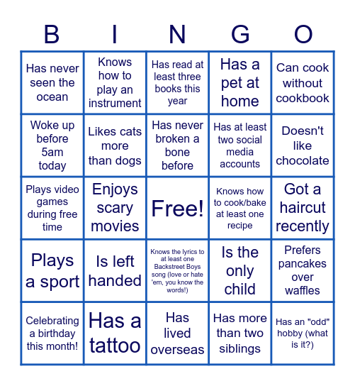 August Team Outing Bingo Card