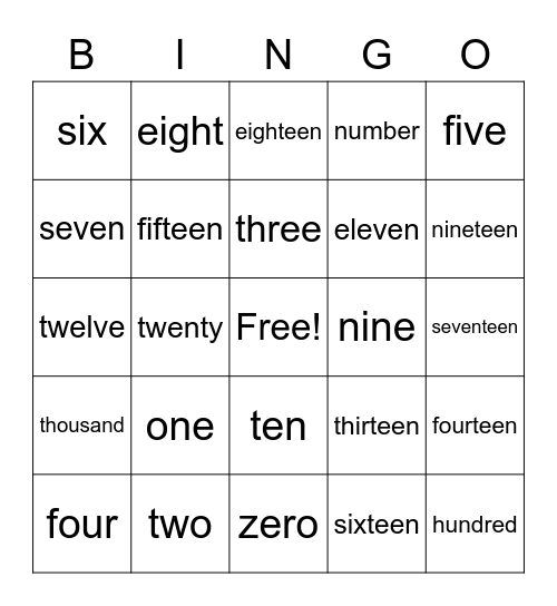 number-words-0-20-bingo-card