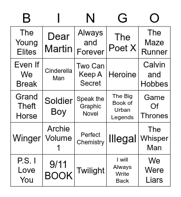 Book Bingo Card