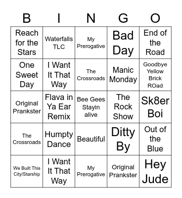 LRMS Middle School Bingo Card