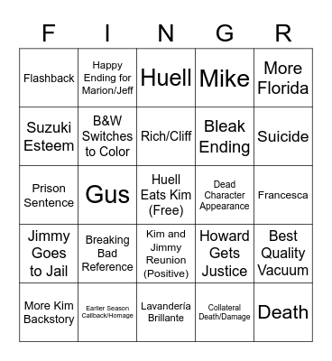 Kid Named Bingo Card