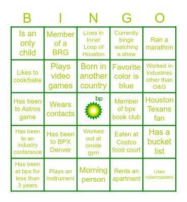 BPX Backyard BQQ Bingo Questionnaire Bingo Card