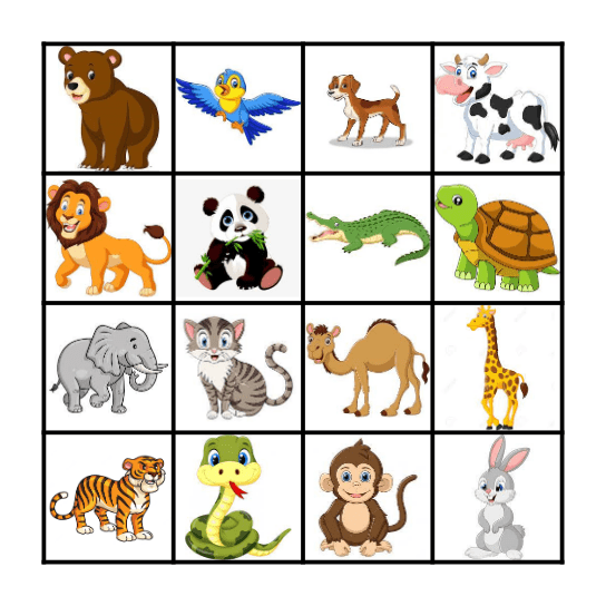 ANIMAL 2 Bingo Card