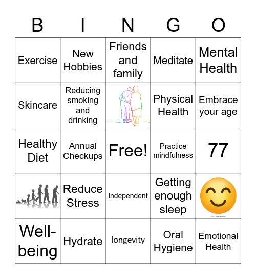 Aging Well Bingo Card