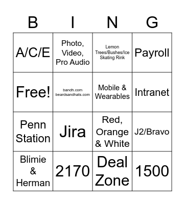 BH Bingo Card