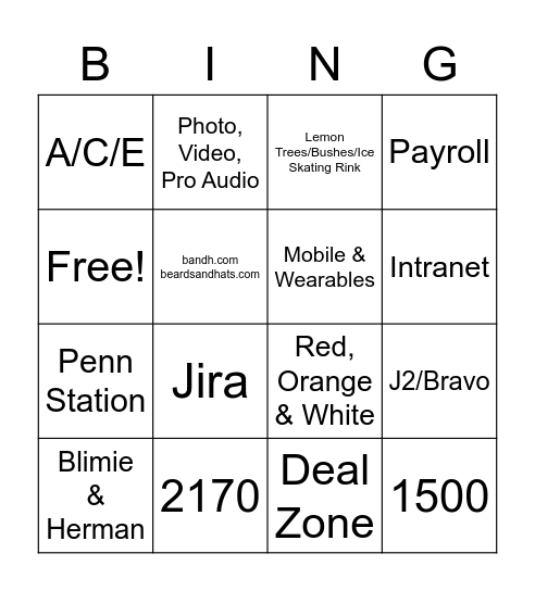 BH Bingo Card