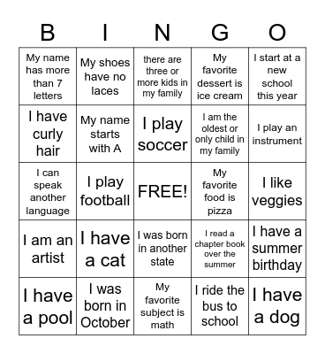 People BINGO Card