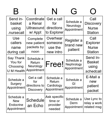 Customer Service Week Bingo Card