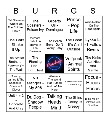 VBW4G1 Bingo Card