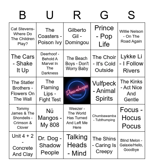 VBW4G1 Bingo Card