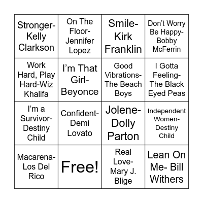 MUSIC BINGO Card
