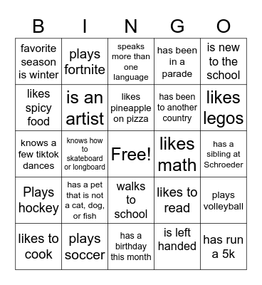 Find someone who... Bingo Card