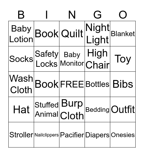 Baby Bingo Card