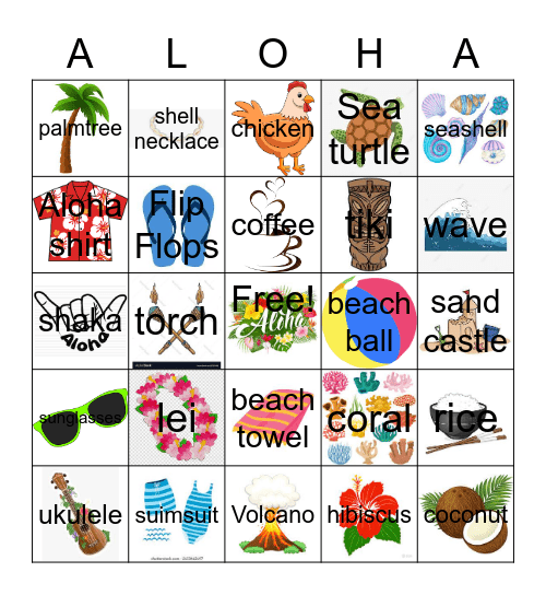 Maui Bingo Card