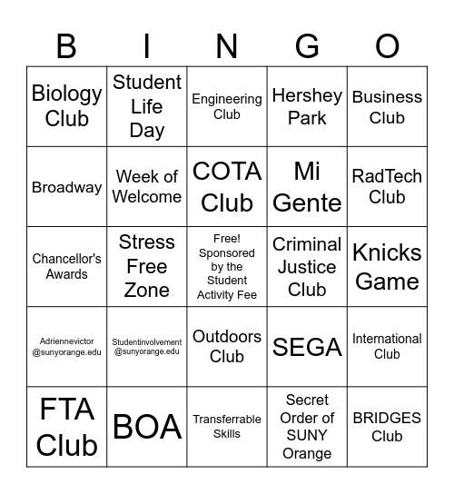 CSI BINGO Card