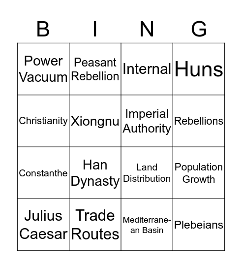 Empire Bingo Card