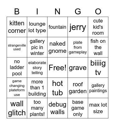 Circle Shell Challenge Bingo Card