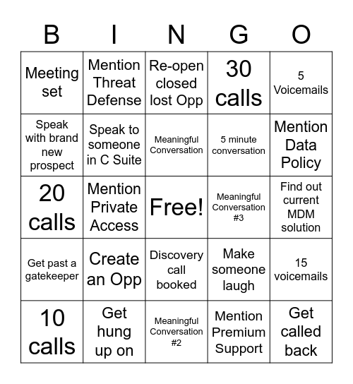 Power Day Bingo Card