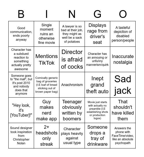 Quentie Tarantingo's The Hateful 8 Bingo Card