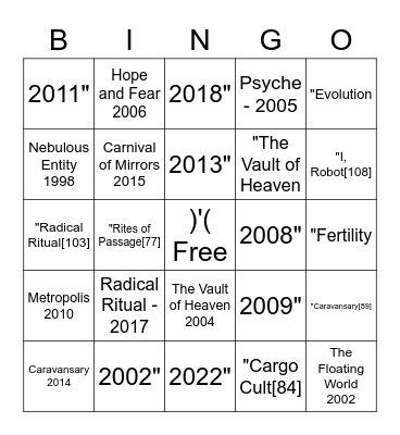 Burning Man Themes Bingo Card