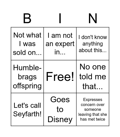 Youlet Bingo Card