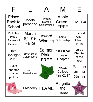 OAO FLAME Bingo Card