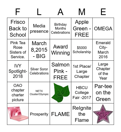 OAO FLAME Bingo Card