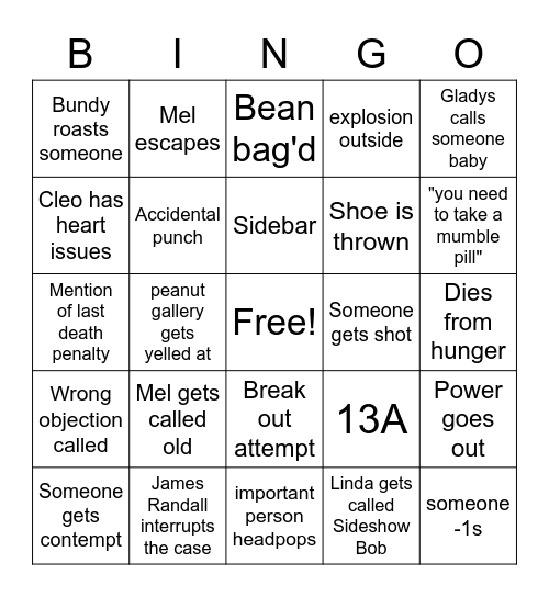 Court Bingo Card