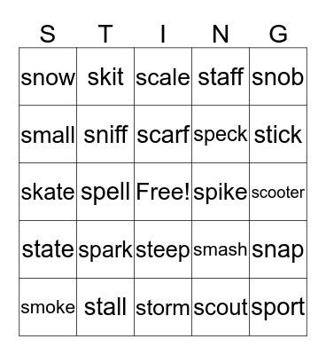 S BLEND BINGO! Bingo Card