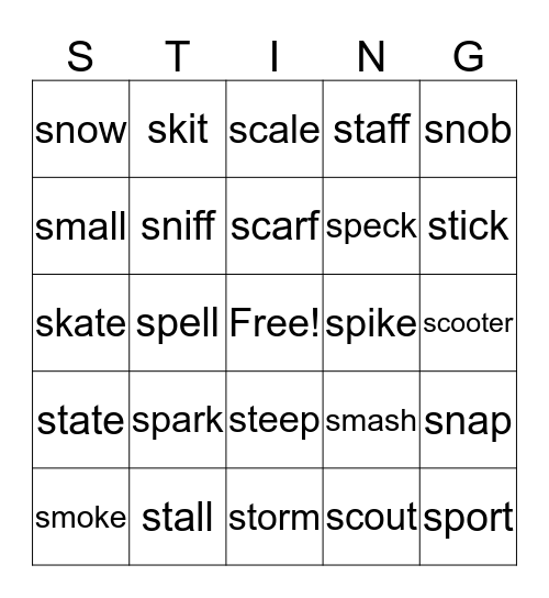 S BLEND BINGO! Bingo Card