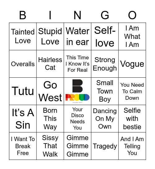 Gay Gay Gay Gay Gay Bingo Card